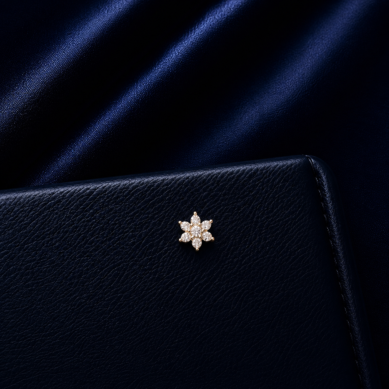 Snowflake  silver Nose Pin