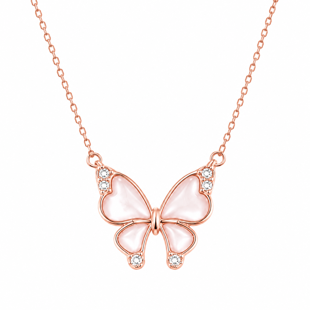 Silver Butterfly Pendant Necklace