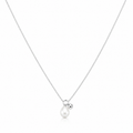 Elegant Silver Pearl Drop Pendant Necklace