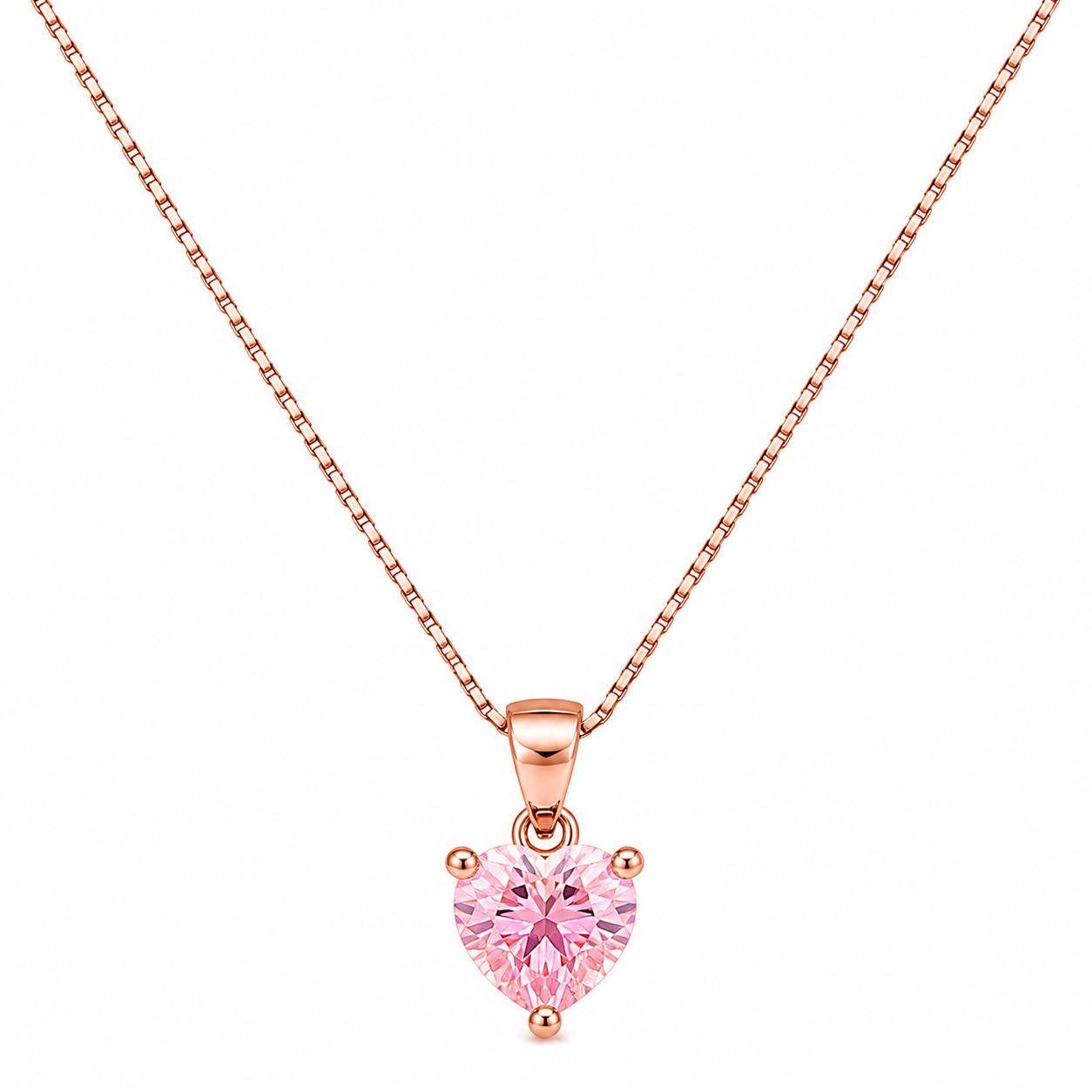 Pink Heart Silver Pendant