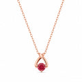 Rose silver single  red stone Pendant