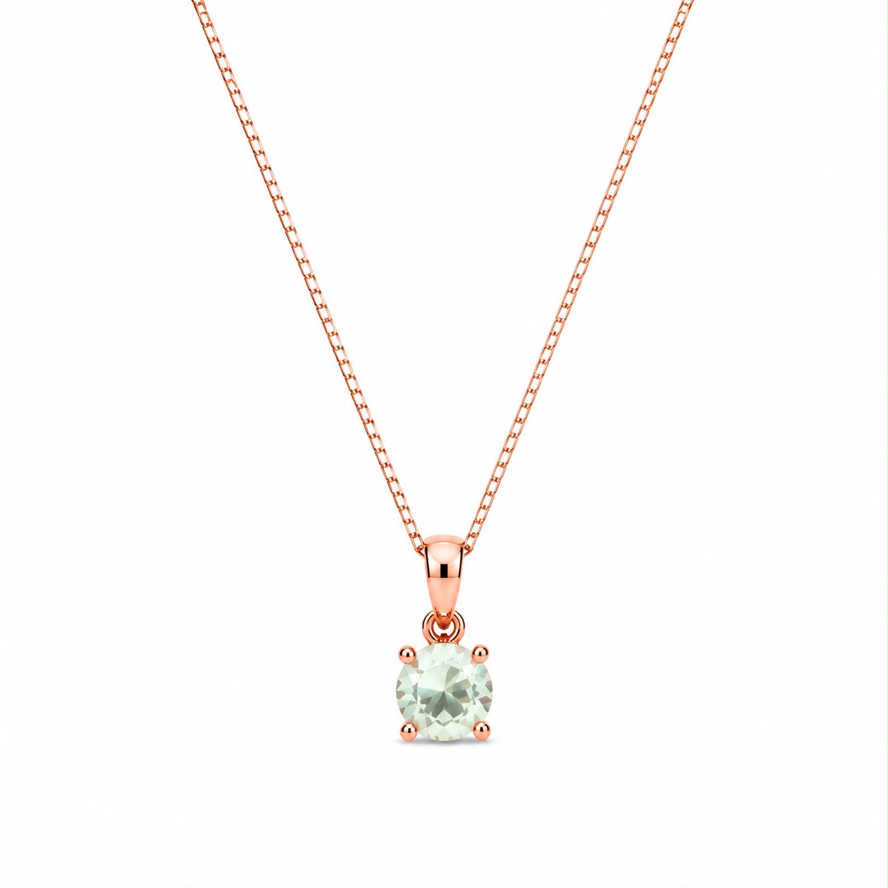 Rose Silver Green Pendant