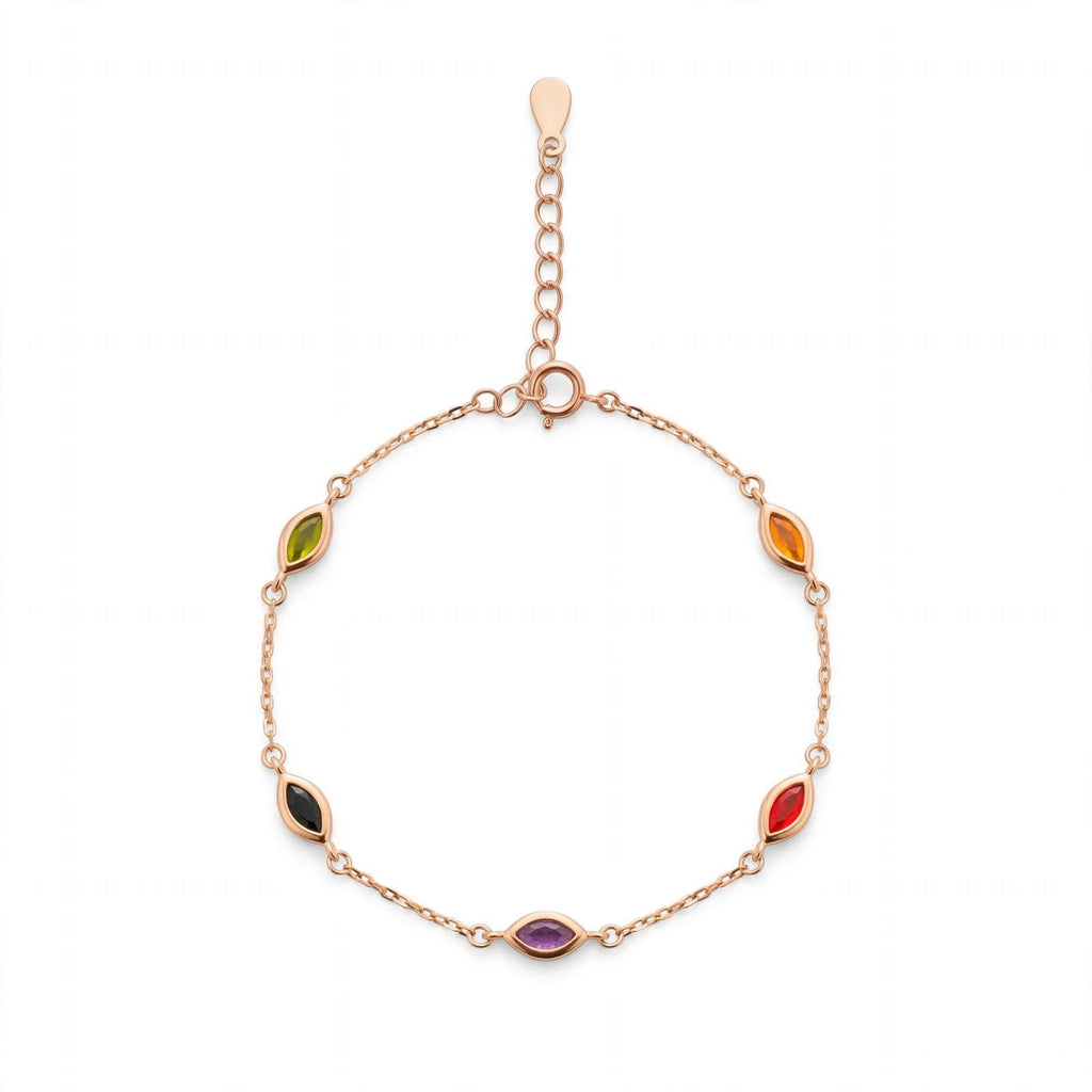 Multicolor stone silver Bracelet