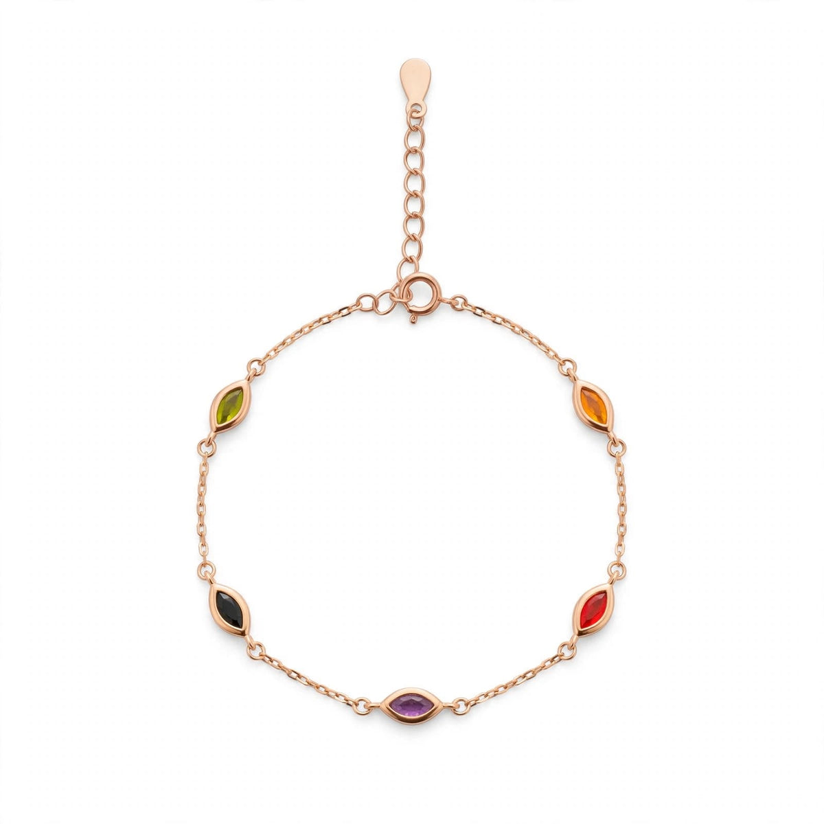 Multicolor stone silver Bracelet